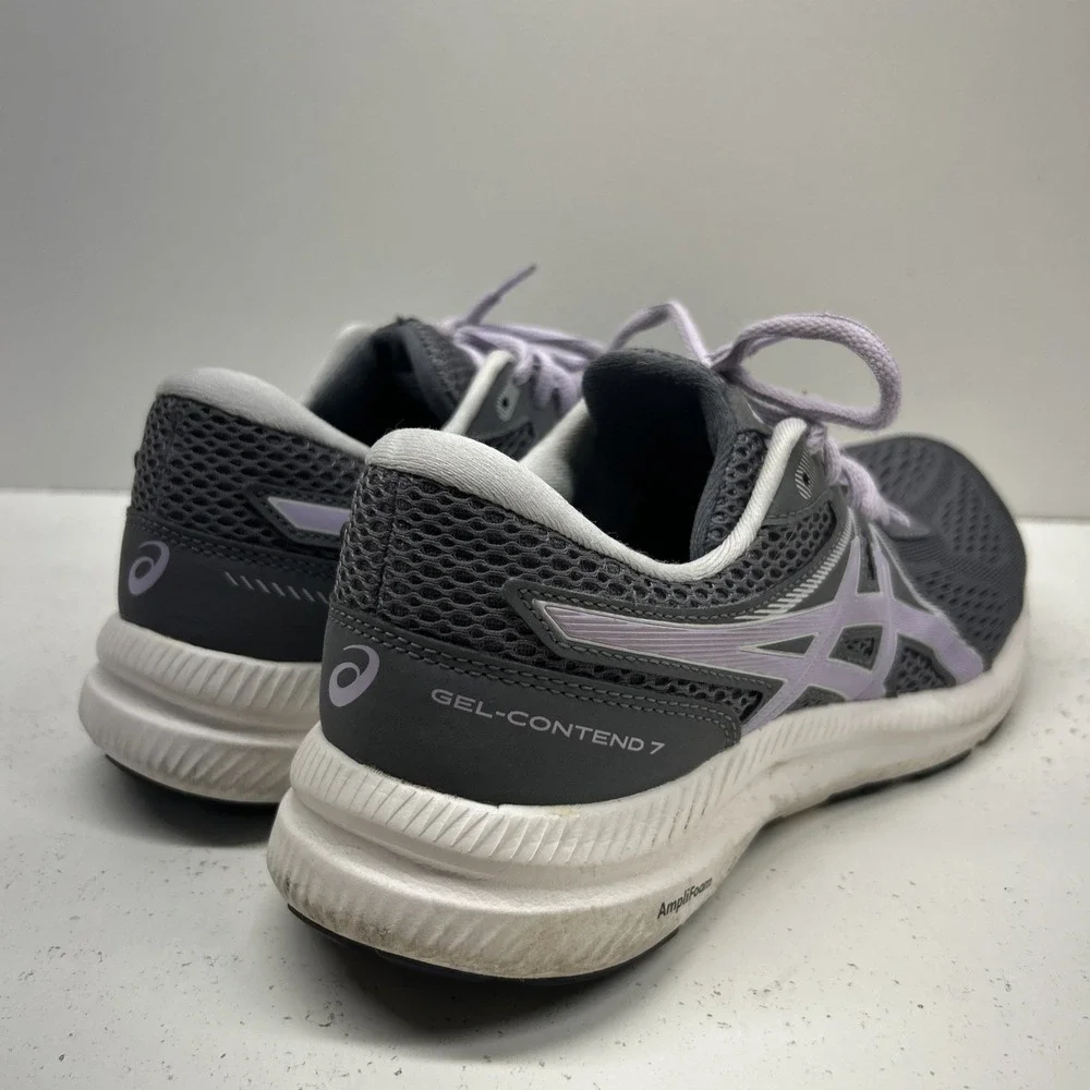 ASICS Gel-Contend 7 Women's Running Shoes Gray Purple Athletic Sneakers Size 8